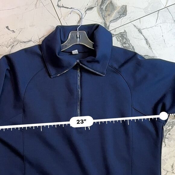 Anrabess | L | Classic Navy Women's Half-Zip Sweatshirt quarter zip pullover - Picture 3 of 6